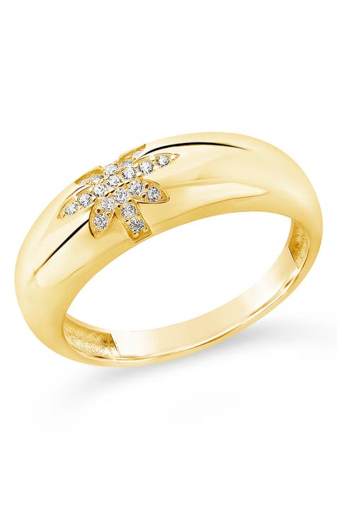 Anillo de plata de ley CZ Starburst Band