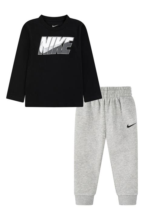 Conjunto de camiseta de manga larga y joggers metálicos para niños (niño pequeño)