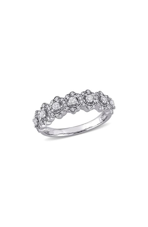 Anillo Semieterno Halo Diamante - 0.5ct.