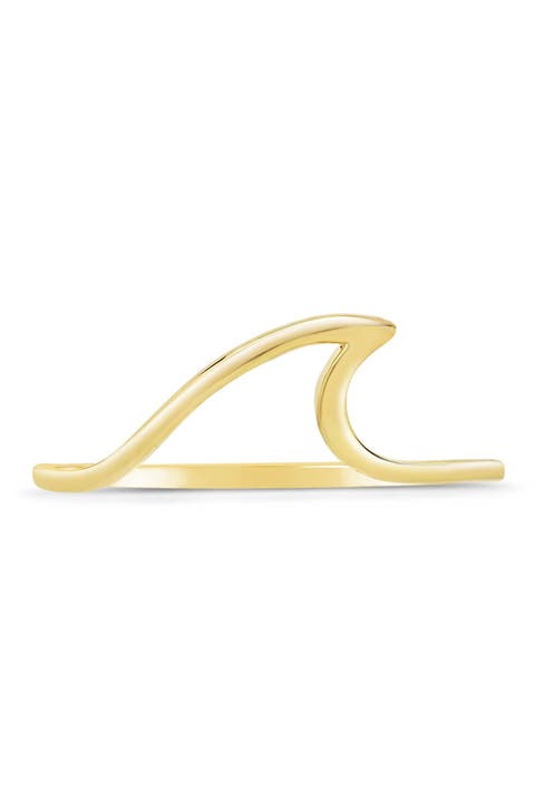 Anillo Onda Pulida Vermeil Oro 14K