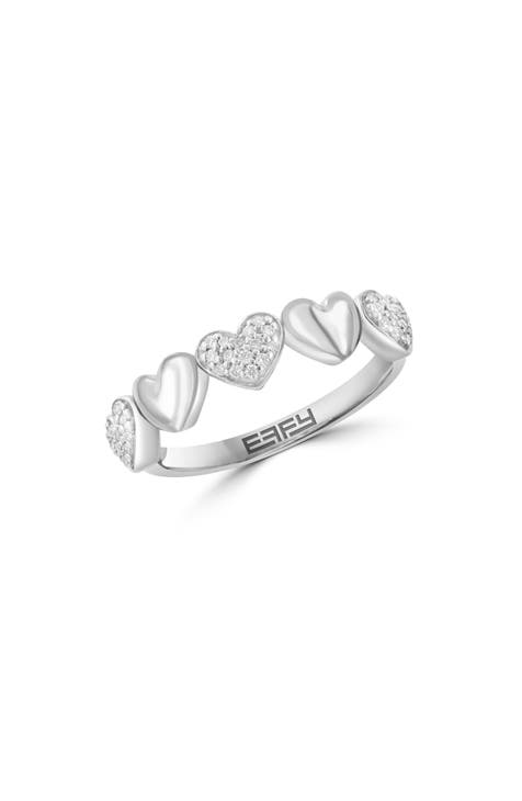 Anillo Corazón Plata de Ley - 0,18" ctw