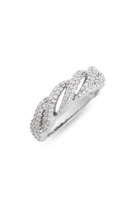 Anillo CZ Twist Pavè