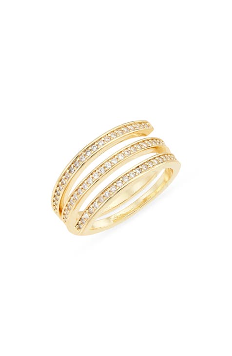 Anillo anillado CZ ondulado