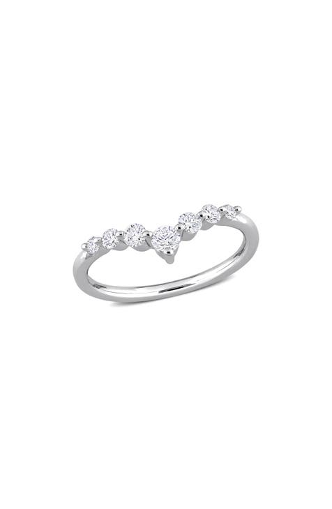 Anillo Chevron de Diamantes Cultivados en Laboratorio - 0.37ct.