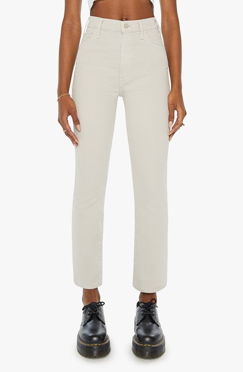 Vaqueros de pierna recta con tobillos Flood de The Hustler (gris pluma)