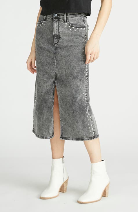 Falda vaquera midi Piper Crystal