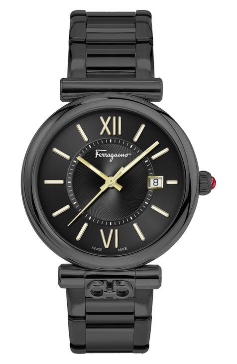 Salvatore Ferragamo Reloj Pulsera Acero Negro Ferragamo Ora Mujer, 40mm x 8.9mm