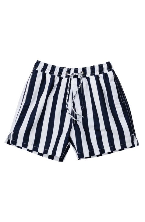 Pantalones cortos de voleibol con rayas náuticas para niños (Big Boy)