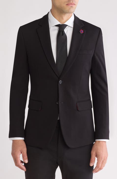 Blazer de moda de punto de dos botones de corte slim