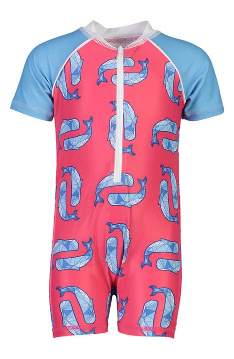 Traje de sol geométrico de una pieza de ballena para niños (niño pequeño)