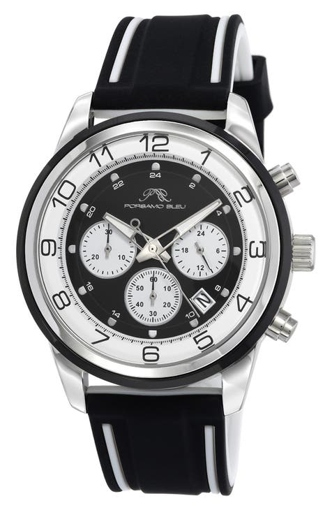 Reloj cronógrafo Arthur con correa de silicona, 44 mm