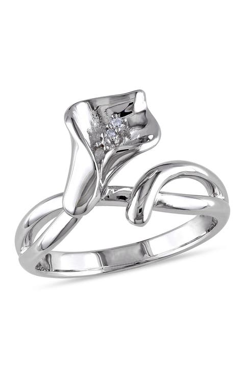 Anillo de diamantes Calla Lilly - 0,01 ctw