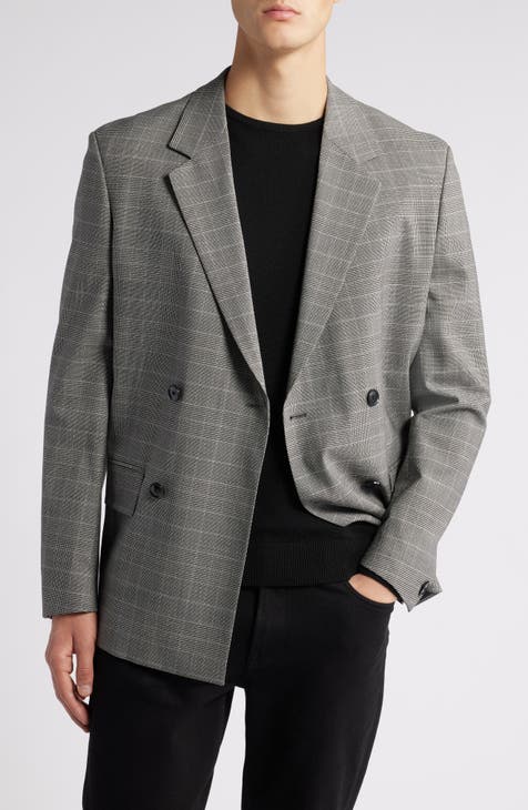 Abrigo deportivo de corte relajado en mezcla de lana a cuadros Glen