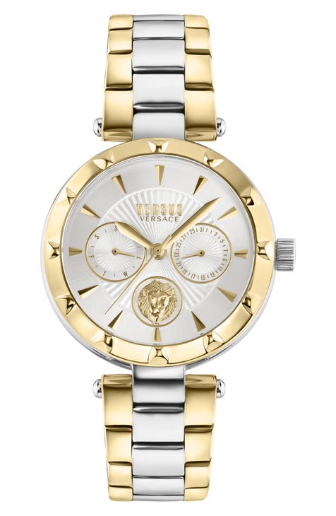 Reloj de pulsera de cuarzo japonés bicolor, 36 mm