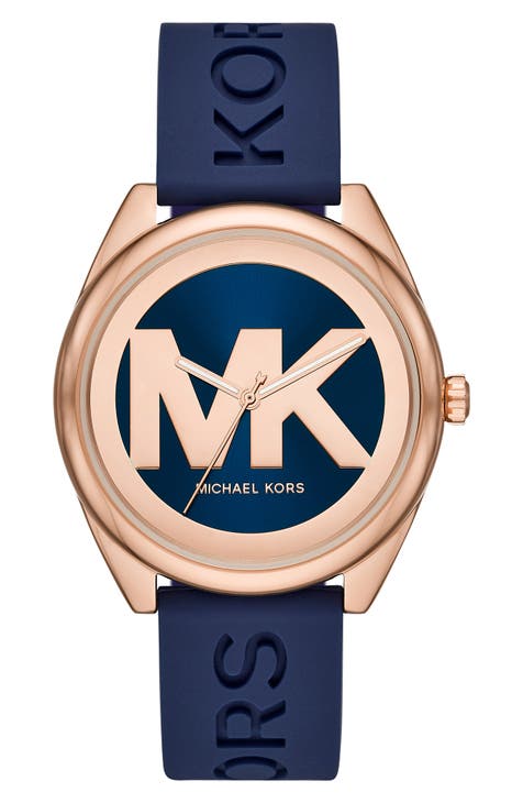 Reloj de hombre Janelle con correa de silicona de 3 manecillas, 42 mm