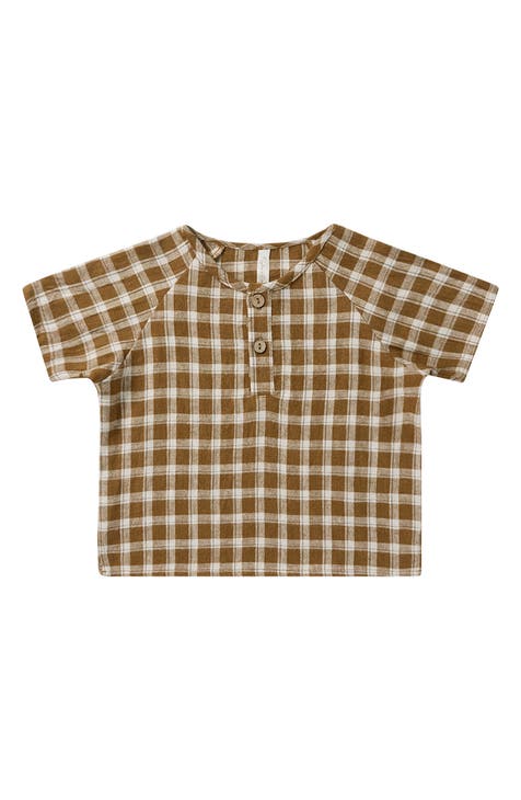 Camisa de botones a cuadros Ziggy Saddle (bebé)