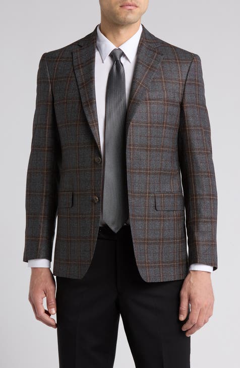 Abrigo deportivo de lana a cuadros de corte slim Jarrow (corto, regular y largo)