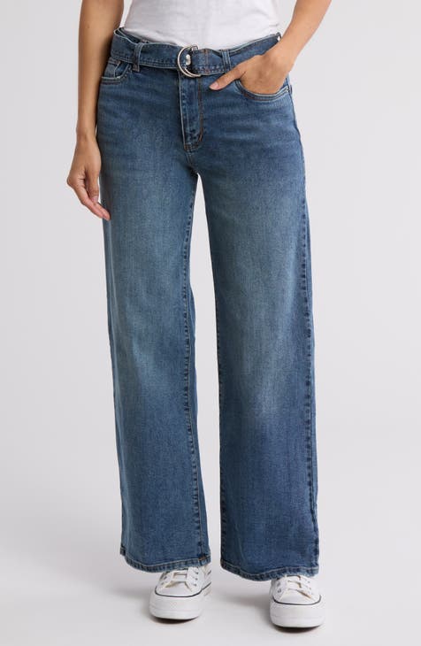 Vaqueros de pernera ancha y cintura ultraalta con cinturón Sabrina (Fremont)
