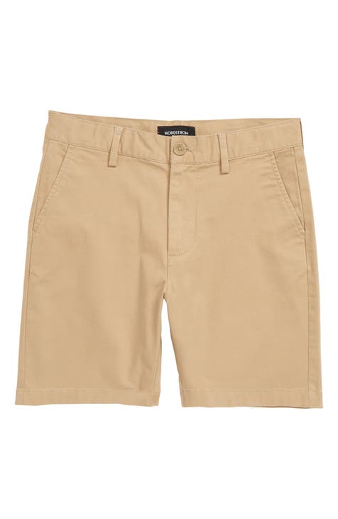 Pantalones cortos chinos delgados de pierna recta para niños pequeños (niños pequeños, niños pequeños y niños grandes)