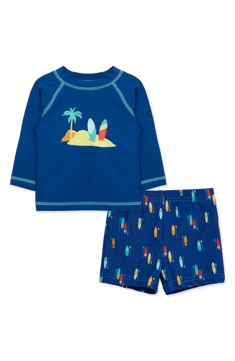 Juego de rashguard de manga larga de dos piezas Surf (bebé)