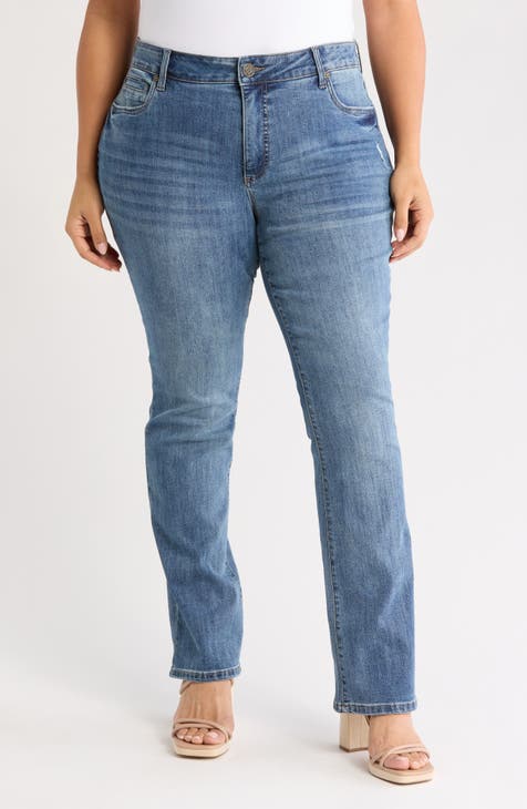 Vaqueros con corte tipo bota y bolsillo con solapa Nicole (arce) (Plus)