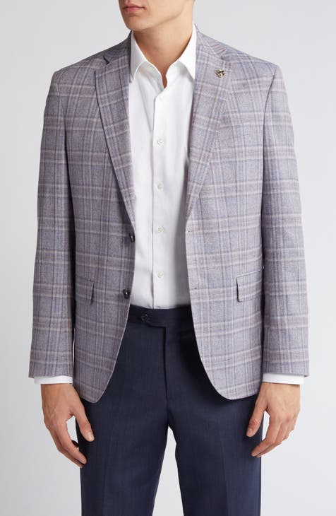 Abrigo deportivo elástico a cuadros de corte slim Karl