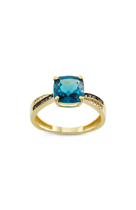 Anillo de Diamantes, Zafiro y Topacio Azul de Londres