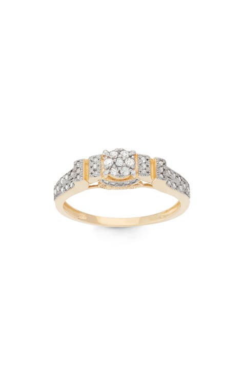 Anillo de diamantes bicolor