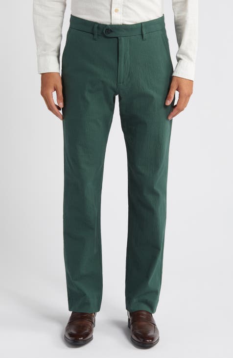 Pantalones De Mezcla De Algodón Seersucker