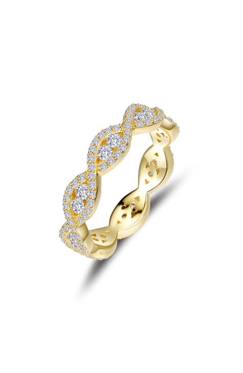 Anillo de eternidad apilable con pavé de diamantes simulados