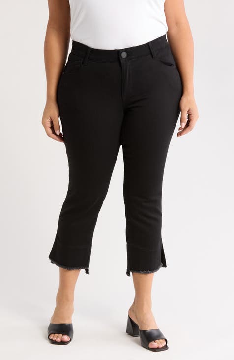 Jeans acampanados con dobladillo deshilachado (Plus)