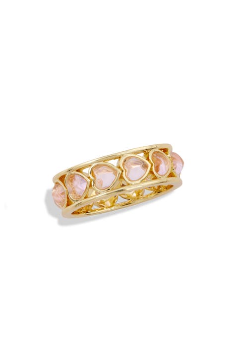 Anillo CZ Corazón Rosa