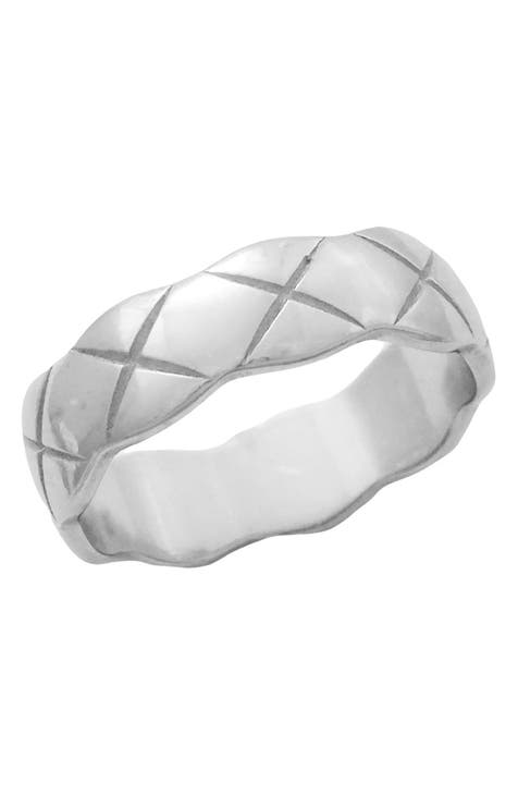 Anillo de plata de ley con banda ondulada