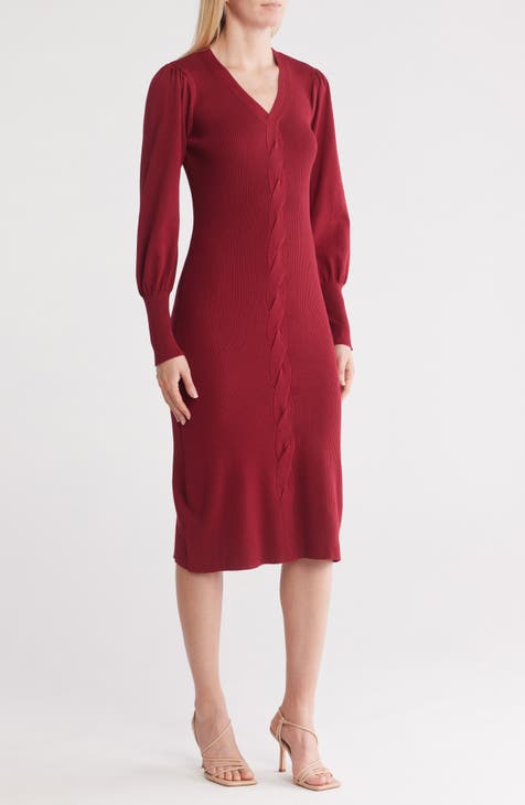 Vestido suéter de manga larga