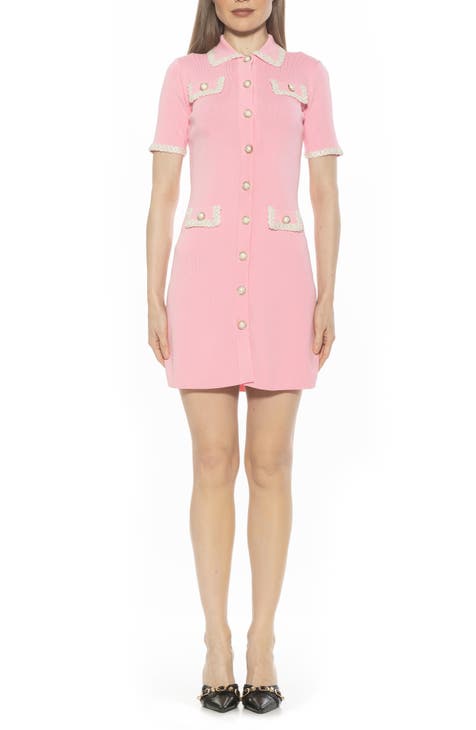 Vestido camisero de punto de manga corta Odette