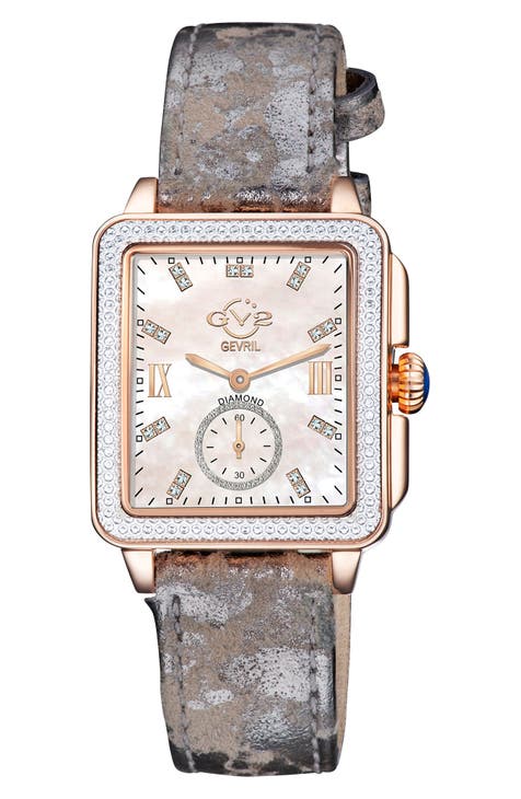 Reloj Bari de cuarzo suizo con diamantes, 37 mm