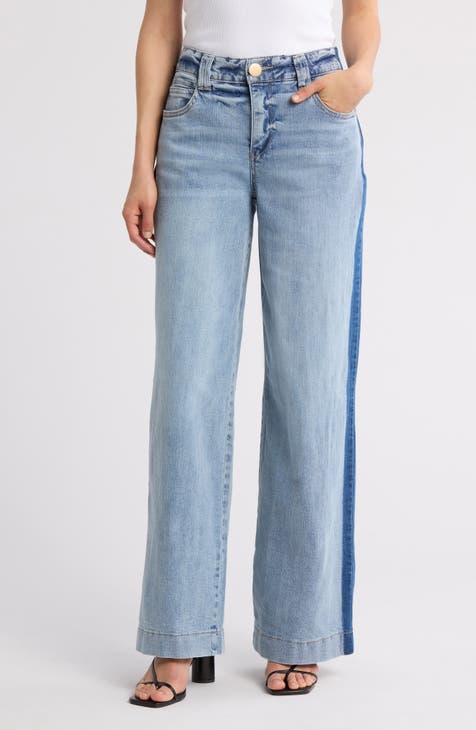 Vaqueros de pernera ancha y cintura alta con rayas Shadow