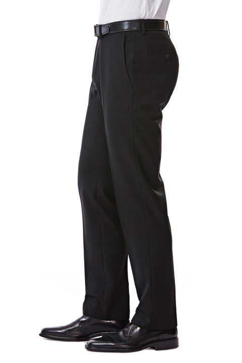 Pantalón de traje elástico ultra slim de espiguilla negro