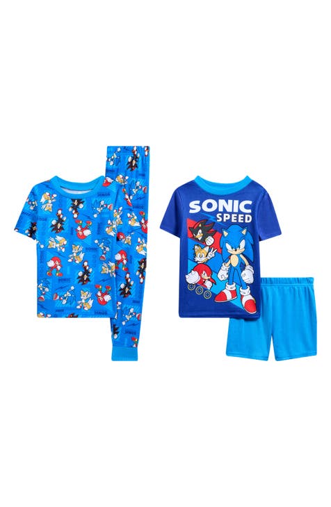 Juego de pijamas Sonic de 4 piezas para niños (niño pequeño y niño grande)