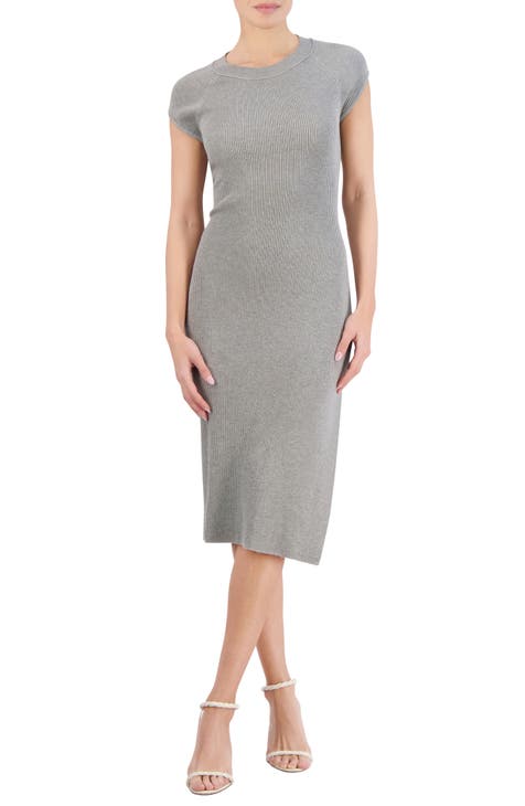 Vestido de punto de canalé con aberturas