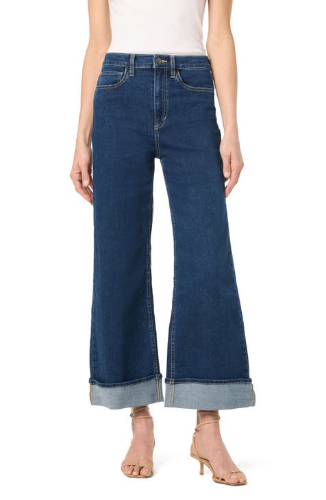 Jeans anchos con puños recortados en el tobillo