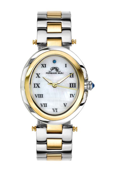 Reloj de pulsera de mujer South Sea Swarovski Crystal Two-Tone, 30,75 mm