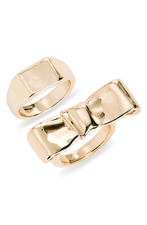 Juego de 2 anillos de sello y lazo