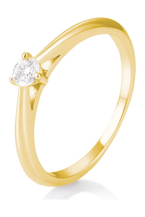 Anillo Solitario de Diamantes de Oro Amarillo de 14K - Talla 8.5 - 0.15 ctw