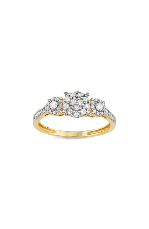 Anillo Pavé de Diamantes de Oro Amarillo de 10K - 0,38ct.