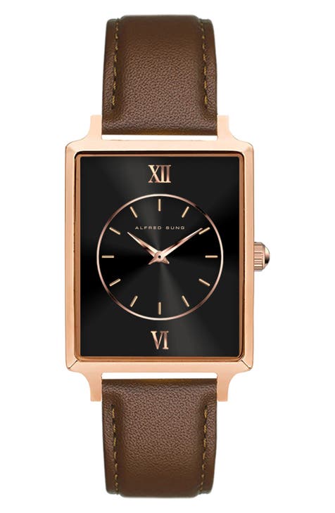 Reloj con correa de piel Horizon, 23 mm x 28 mm