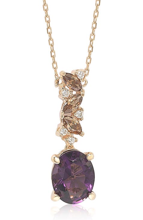 Collar colgante de plata de ley con circonitas cúbicas