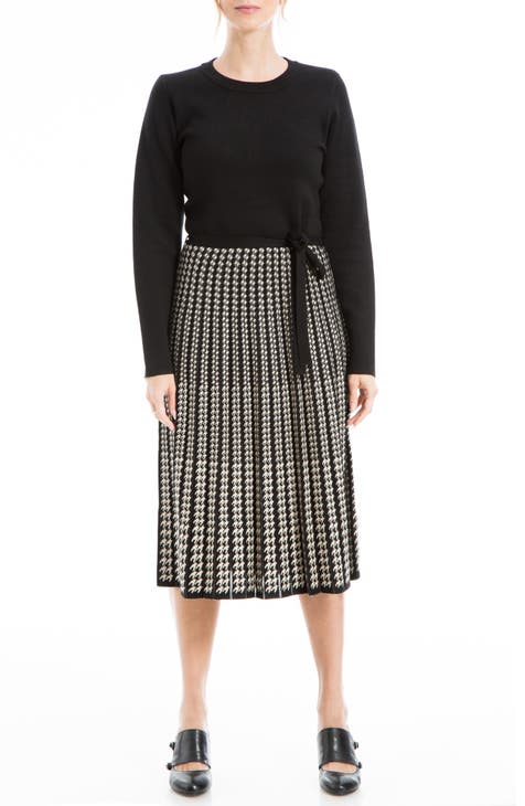 Vestido suéter midi de manga larga