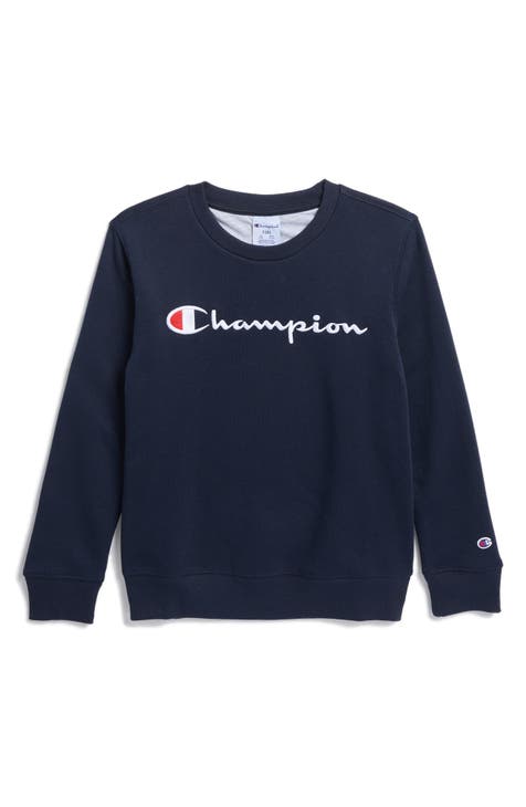 Sudadera de cuello redondo bordada con el logotipo de la firma para niños (niño grande)