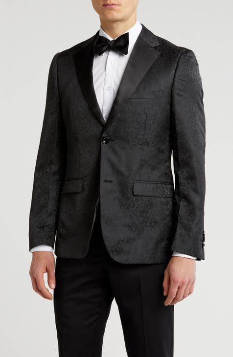 Abrigo deportivo con solapa de muesca de satén floral